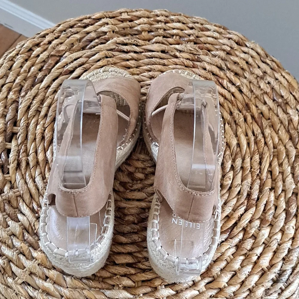 Eileen Fisher Womens Tan Nubuck Suede Whim 2.75